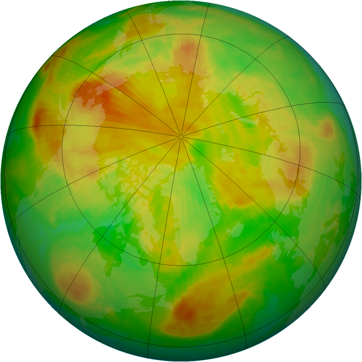 Arctic ozone map for 25 May 2001